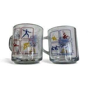 McDonald’s 1984 LA Olympics Mugs - Set Of 2 VINTAGE Glass Tea